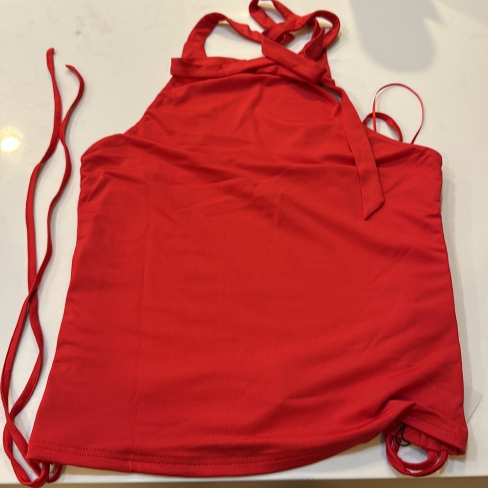 Superdown Red Halter - Picture 2 of 3